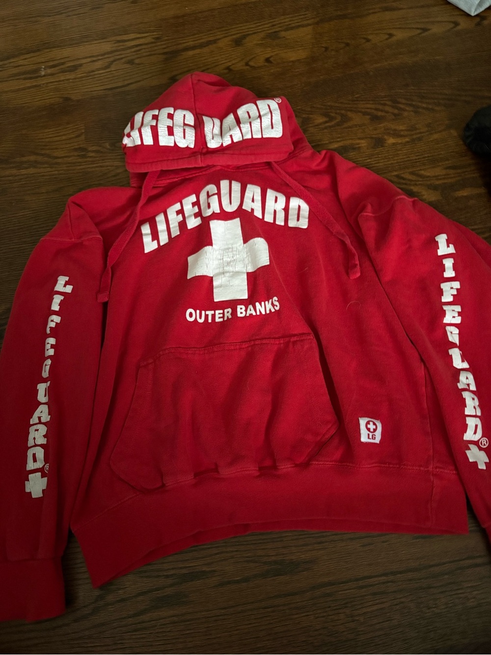 Kids Red Lifeguard Hoodie - Outer Banks